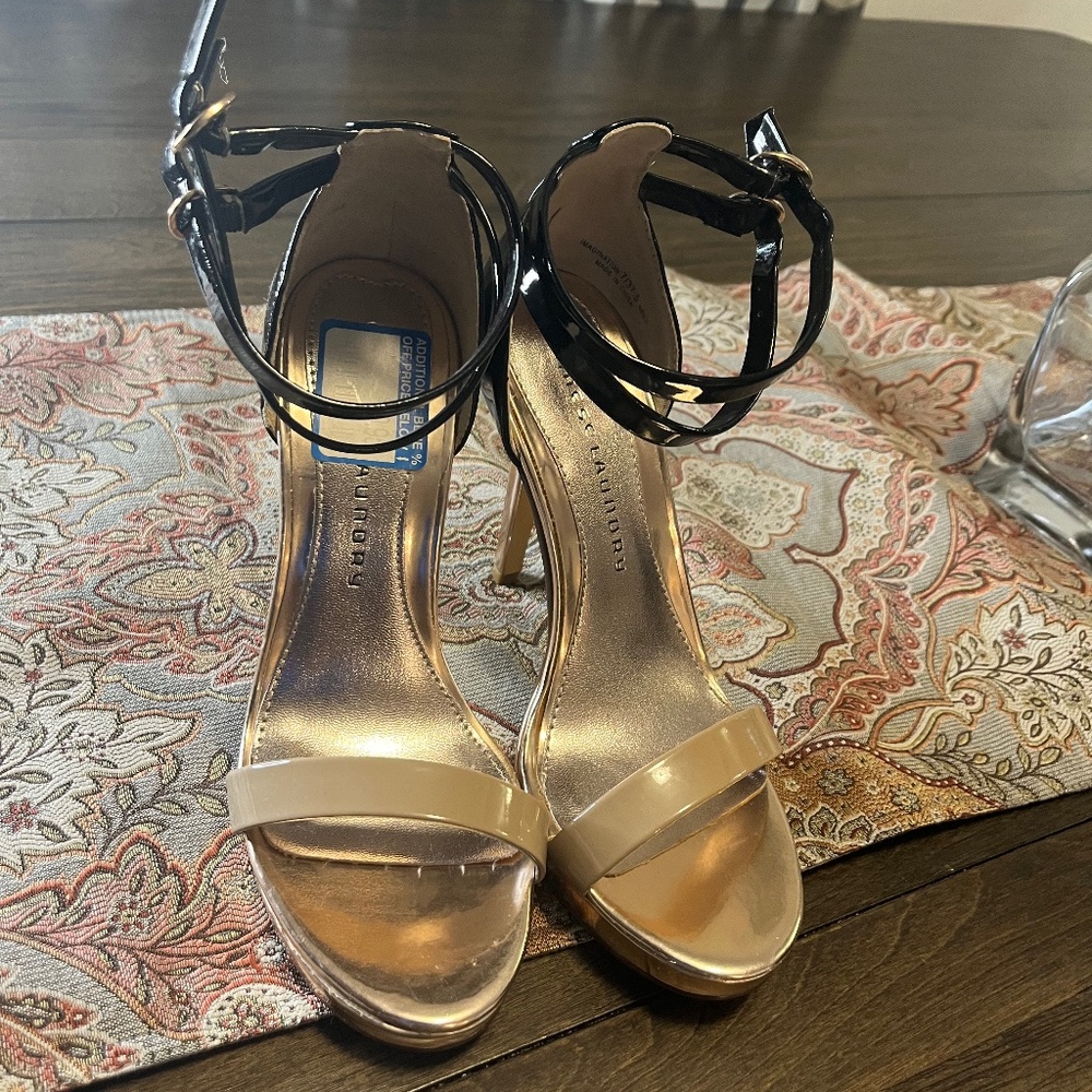 New Black /3Tone colors Roségold and beige Patent heels size 7